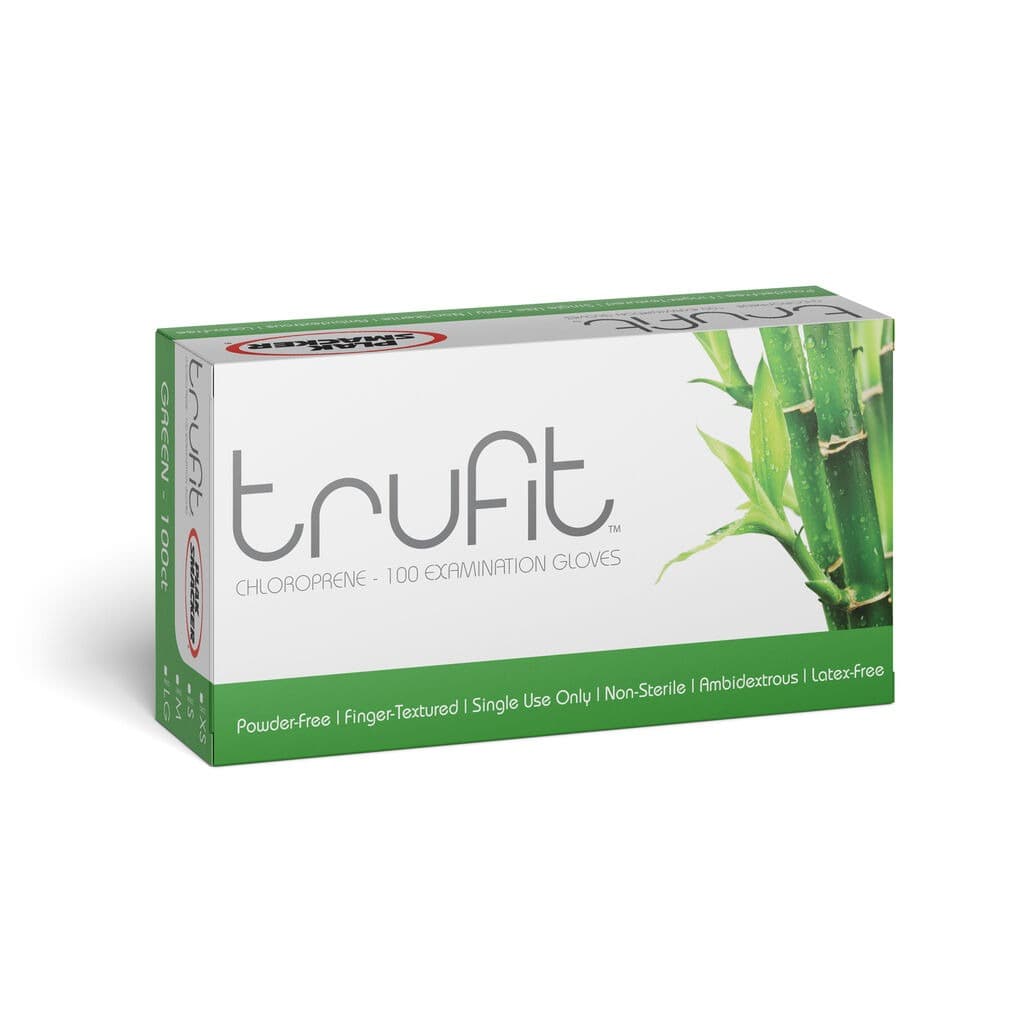 TruFit™ Chloroprene Exam Gloves Large Green 100/BX