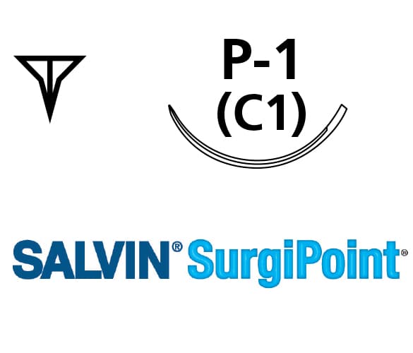 Salvin SurgiPoint 7-0 Polypropylene - P-1 (C1) 18" (45cm) - Box of 12